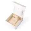 Custom White Magnetic Ring Box - Luxury Jewelry Presentation Packaging White magnetic luxury ring presentation box with custom logo printing and foam insert options