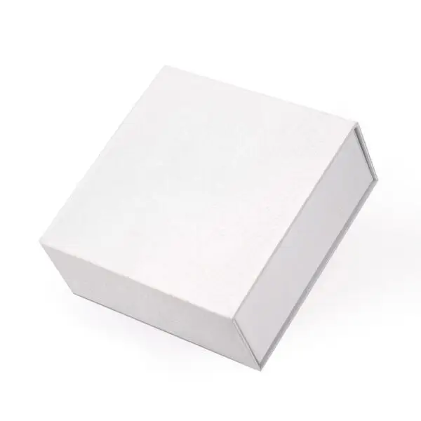 Custom White Magnetic Ring Box - Luxury Jewelry Presentation Packaging White magnetic luxury ring presentation box with custom logo printing and foam insert options