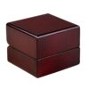 Custom Mahogany Wood LED Ring Box with Black Interior Premium mahogany wood LED ring box with black interior and integrated lighting for luxury jewelry retail and gifting
