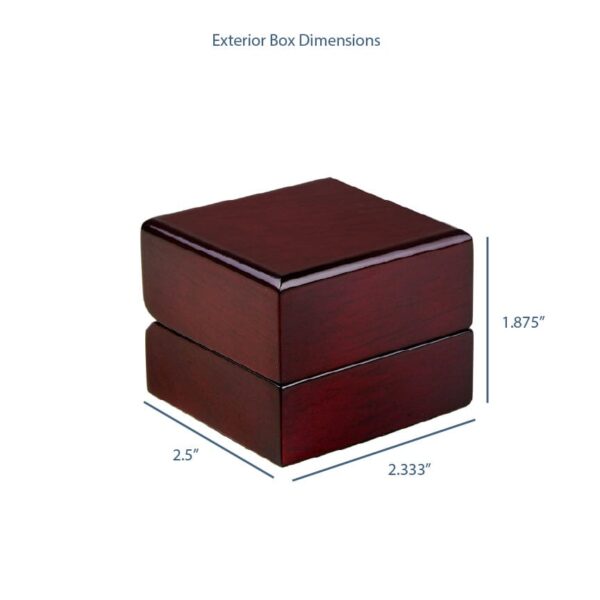 Custom Mahogany Wood LED Ring Box with Black Interior Premium mahogany wood LED ring box with black interior and integrated lighting for luxury jewelry retail and gifting