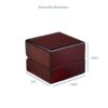 Mahogany wood LED ring box with illuminated white interior and luxury jewelry packaging