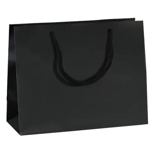Custom matte euro tote bag in landscape format with branded jewelry packaging, reinforced handles, and professional finish