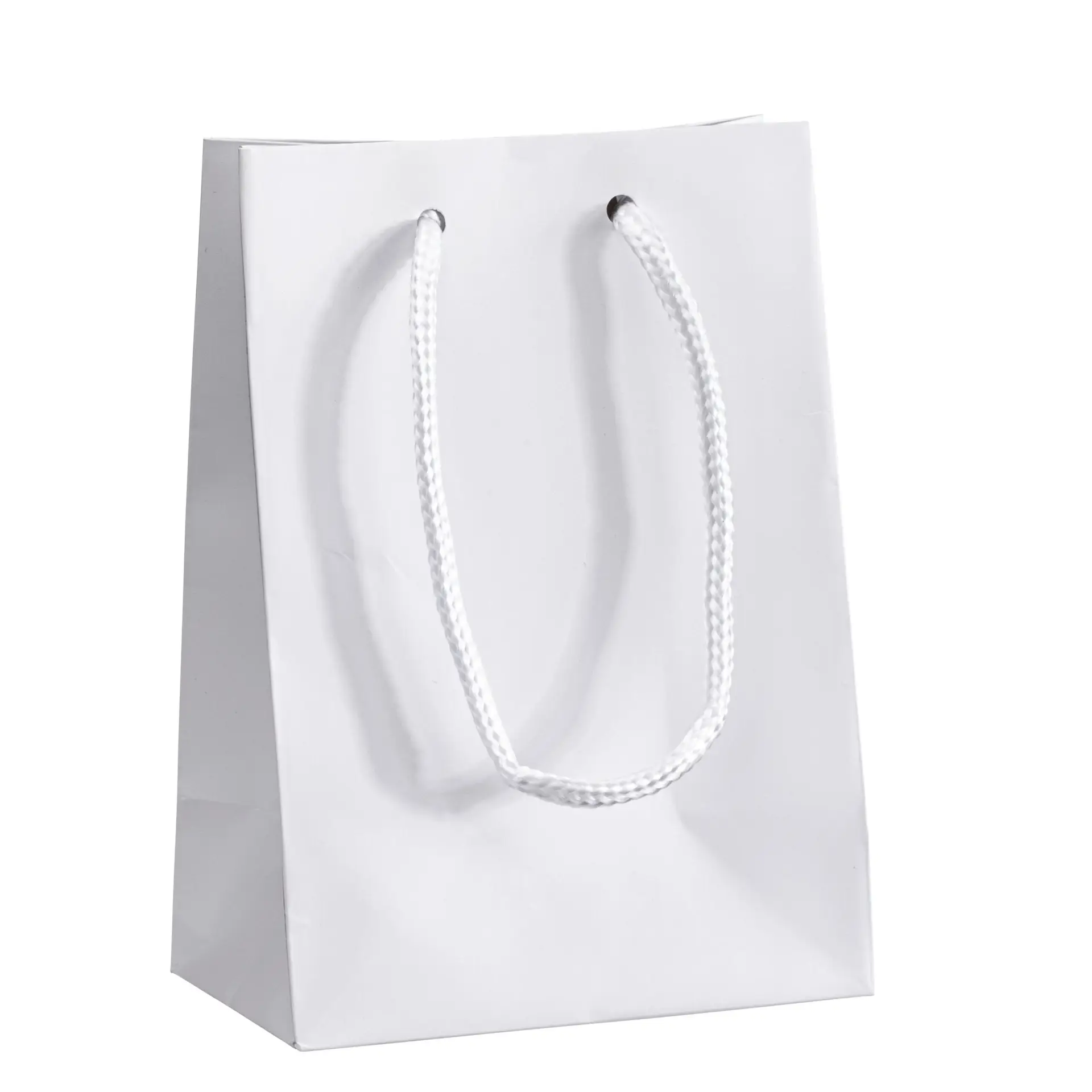 Matte Euro Tote Bag in Gem Size with custom logo, reinforced handles—premium kraft paper jewelry pouch