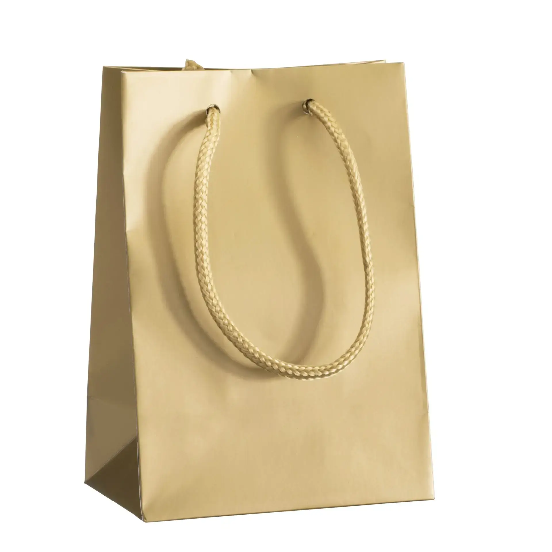 Matte Euro Tote Bag in Gem Size with custom logo, reinforced handles—premium kraft paper jewelry pouch