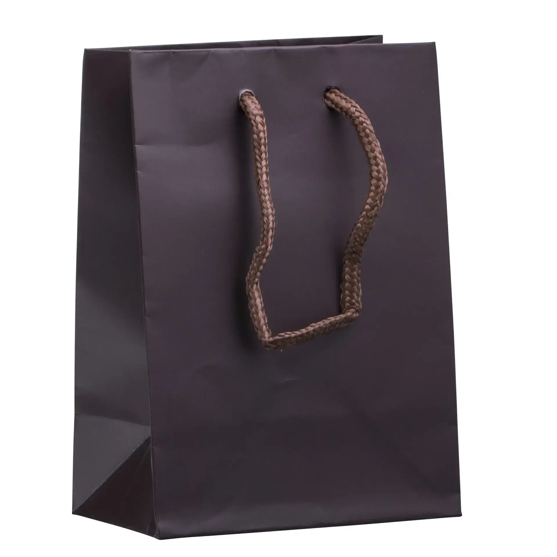 Matte Euro Tote Bag in Gem Size with custom logo, reinforced handles—premium kraft paper jewelry pouch