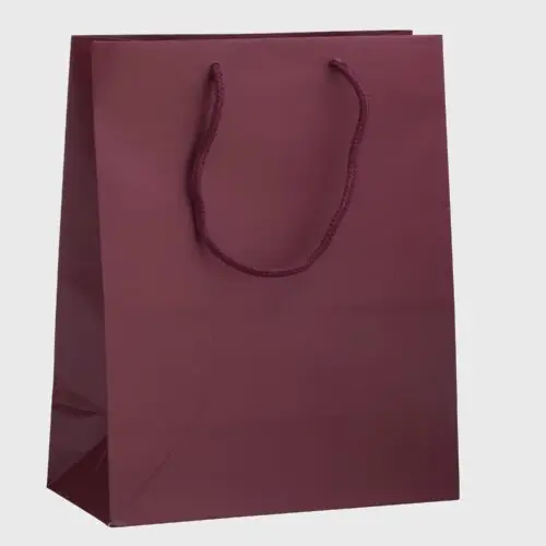 Custom matte finish Euro tote bag, compact size, with full-color logo branding for jewelry packaging and retail
