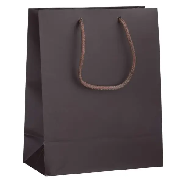 Custom matte finish Euro tote bag, compact size, with full-color logo branding for jewelry packaging and retail