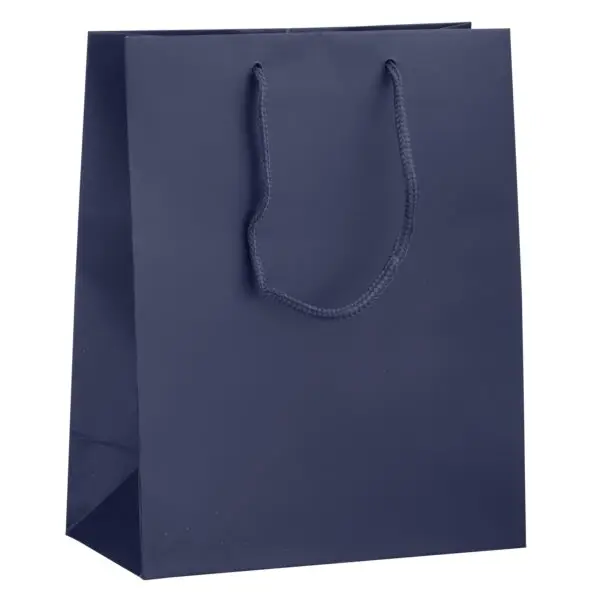 Custom matte finish Euro tote bag, compact size, with full-color logo branding for jewelry packaging and retail