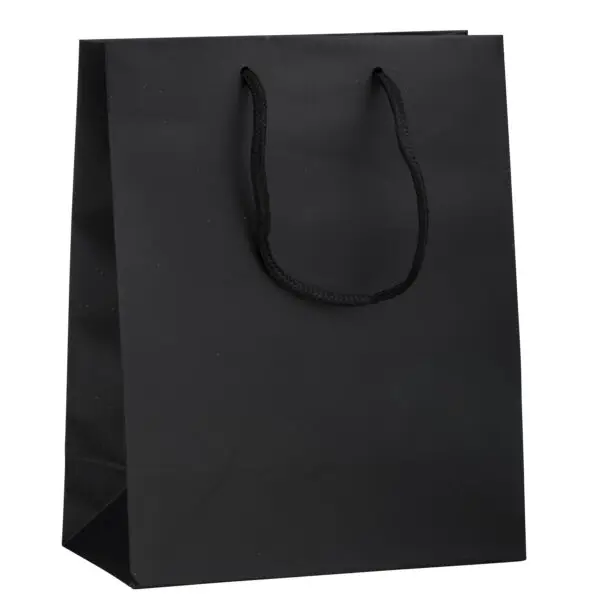 Custom matte finish Euro tote bag, compact size, with full-color logo branding for jewelry packaging and retail