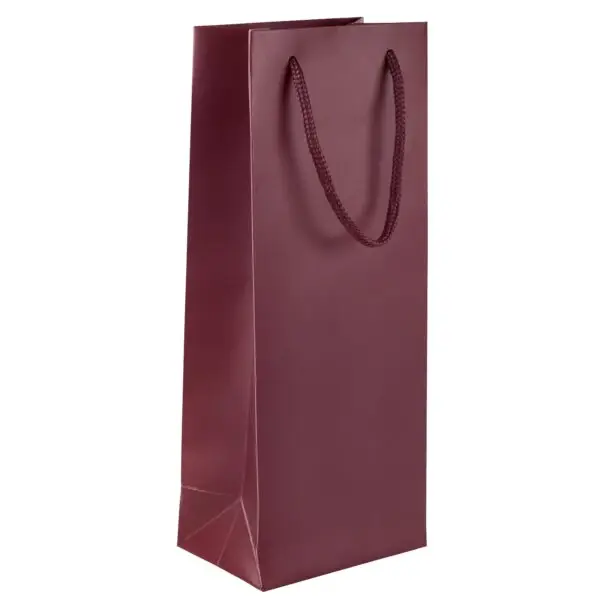 Matte Wine Euro Tote Bag – Custom Jewelry Packaging, 5x3.5x13 inches Matte wine-colored Euro tote bag with custom jewelry packaging, 5x3.5x13 inches, reusable eco-friendly design
