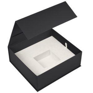 Premium medium rigid presentation box with custom branding and foam insert, jewelry packaging for retail