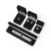 Black microfiber custom earring boxes for wholesale jewelry packaging