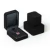 Black microfiber custom earring boxes for wholesale jewelry packaging