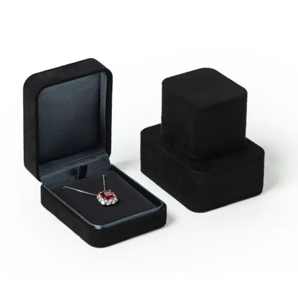 Black microfiber custom earring boxes for wholesale jewelry packaging