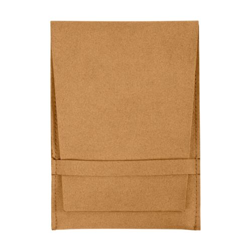 Custom large microfiber envelope jewelry pouch with padded insert in assorted Pantone colors, featuring debossed logo branding