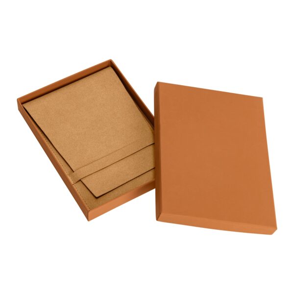 Custom large microfiber envelope jewelry pouch with padded insert in assorted Pantone colors, featuring debossed logo branding