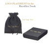 Large custom microfiber jewelry pouch with divider compartments and protective packing insert