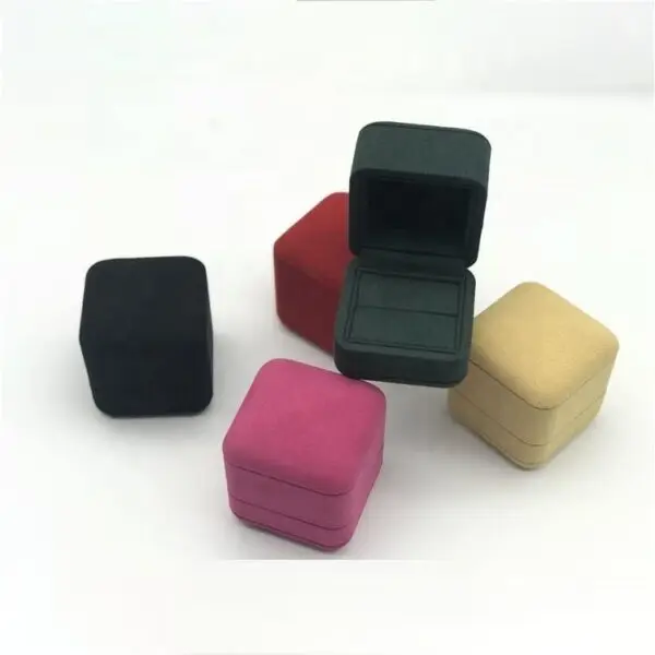 Luxury custom microfiber ring boxes with foam inserts and adjustable dividers for bulk jewelry packaging