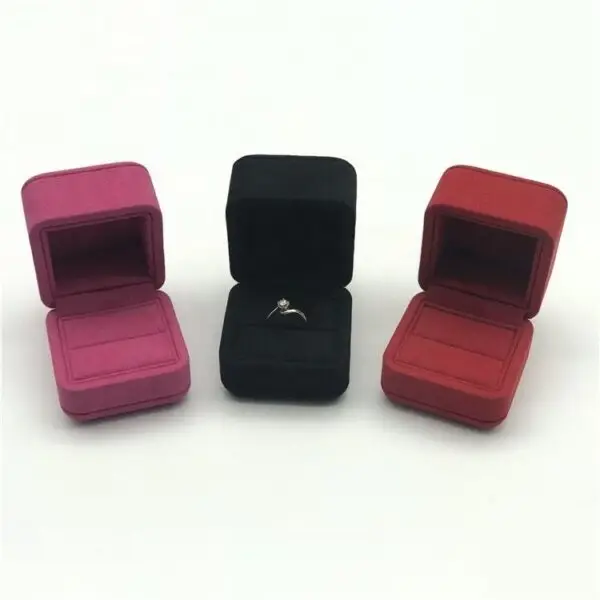Luxury custom microfiber ring boxes with foam inserts and adjustable dividers for bulk jewelry packaging