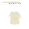 Large muslin cotton jewelry pouch with custom logo branding and insert options for jewelry brands and retailers