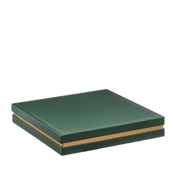 Custom Gold-Accented Cardboard Necklace Box Luxury gold-accented cardboard necklace and pendant box with custom insert, factory-direct jewelry packaging