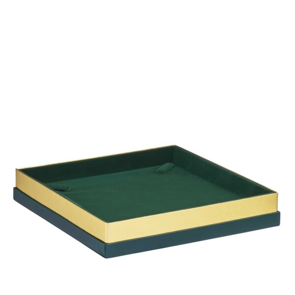 Custom Gold-Accented Cardboard Necklace Box Luxury gold-accented cardboard necklace and pendant box with custom insert, factory-direct jewelry packaging
