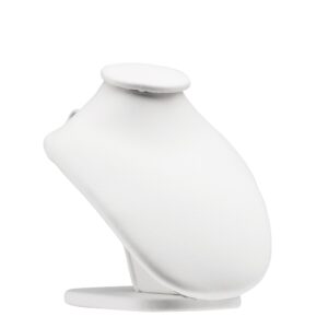 Leatherette X-small necklace display bust with elegant neck form for retail jewelry showcasing and custom branding options