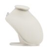 Custom Leatherette Necklace Display Bust - X-Small Jewelry Showcase Leatherette X-small necklace display bust with elegant neck form for retail jewelry showcasing and custom branding options