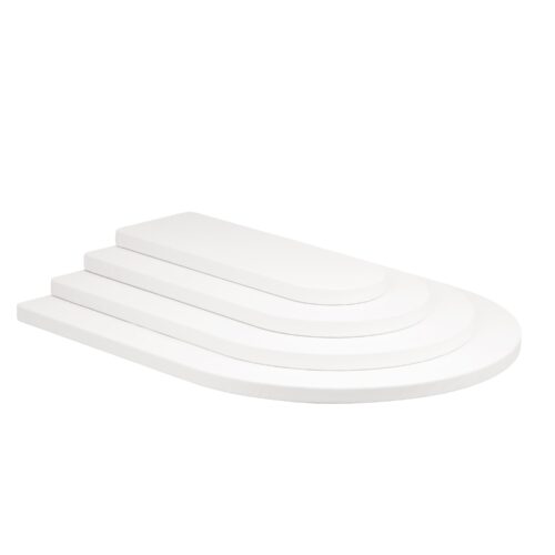 Leatherette tiered necklace display organizer with multi-level compartments for pearl and chain jewelry