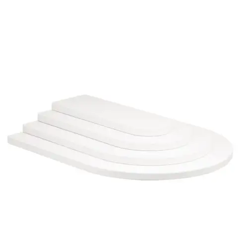 Leatherette tiered necklace display organizer with multi-level compartments for pearl and chain jewelry