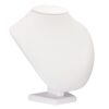 Leatherette round necklace display stand with custom color finish and removable padded neck slot