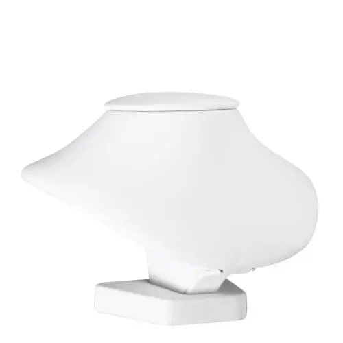 Leatherette necklace bust display stand with 3-inch customizable pendant showcase for retail