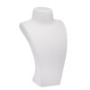 Leatherette tall necklace display stand with custom branding and premium finish for retail jewelry packaging.