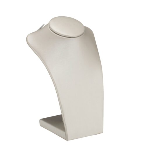 Small necklace display stand with elegant Linea design, customizable materials and logo branding for jewelry brands