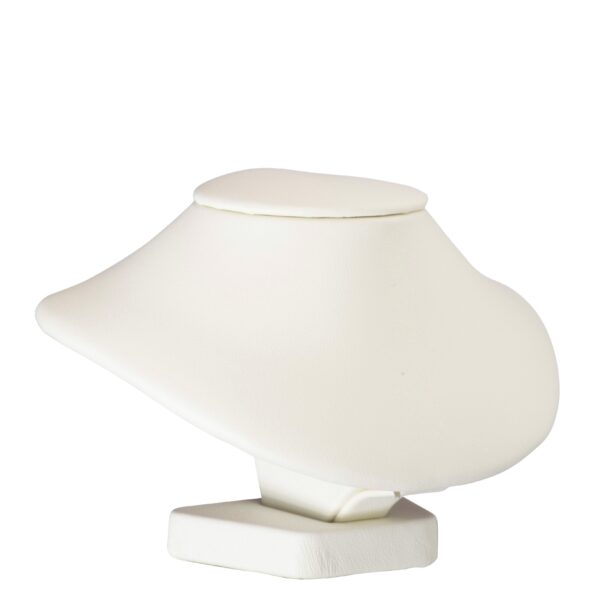 Leatherette necklace bust display stand with 3-inch customizable pendant showcase for retail