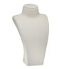 Leatherette tall necklace display stand with custom branding and premium finish for retail jewelry packaging.