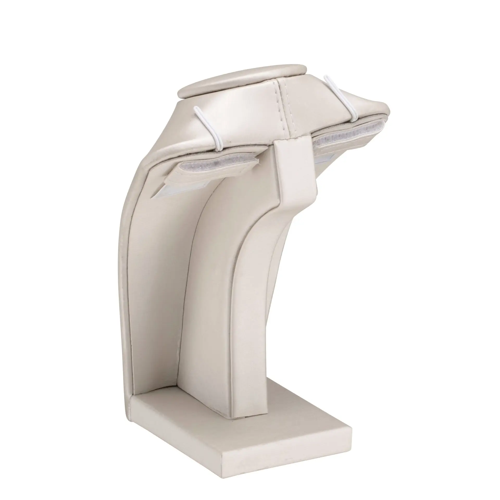 Small necklace display stand with elegant Linea design, customizable materials and logo branding for jewelry brands