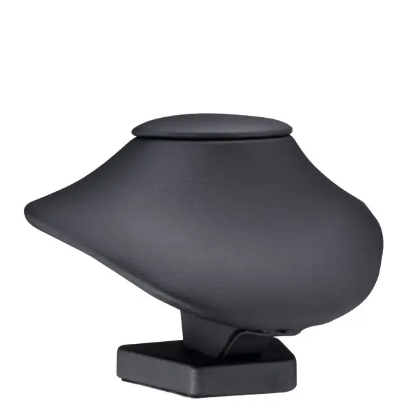 Leatherette necklace bust display stand with 3-inch customizable pendant showcase for retail