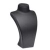 Leatherette tall necklace display stand with custom branding and premium finish for retail jewelry packaging.