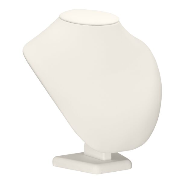 Leatherette round necklace display stand with custom color finish and removable padded neck slot