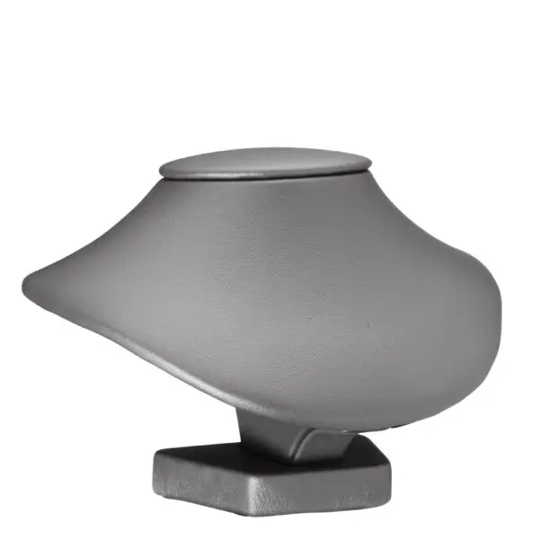 Leatherette necklace bust display stand with 3-inch customizable pendant showcase for retail