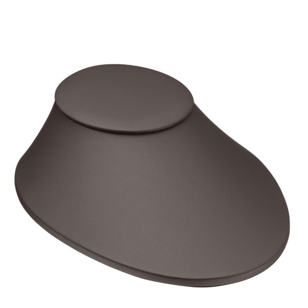 Custom leatherette necklace laydown display stand with multiple pendant slots for retail jewelry showcase