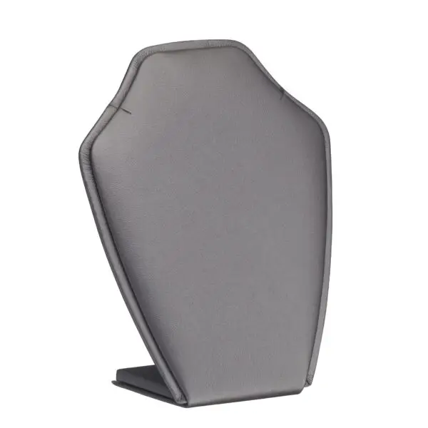 Leatherette Small Necklace Stand Display - Custom Branded for Jewelry Retailers Leatherette necklace stand display with adjustable arms for custom jewelry retail packaging