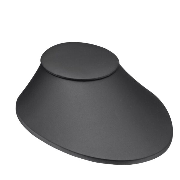 Custom leatherette necklace laydown display stand with multiple pendant slots for retail jewelry showcase