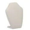 Leatherette Small Necklace Stand Display - Custom Branded for Jewelry Retailers Leatherette necklace stand display with adjustable arms for custom jewelry retail packaging
