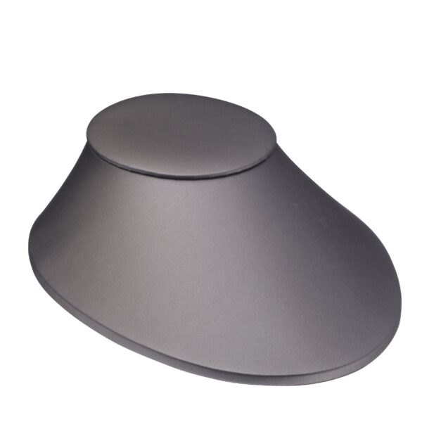 Custom leatherette necklace laydown display stand with multiple pendant slots for retail jewelry showcase
