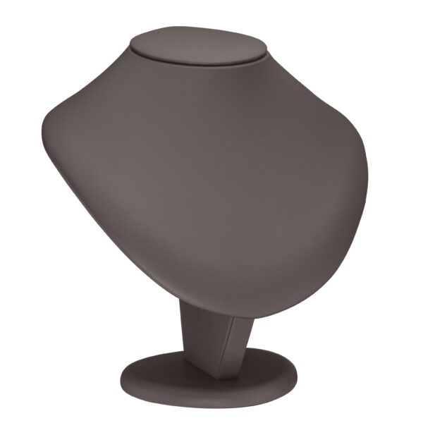 Leatherette necklace display stand, 8" pendant riser, custom branding, professional retail finish
