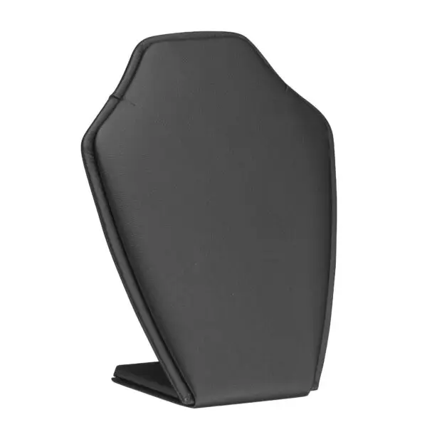 Leatherette Small Necklace Stand Display - Custom Branded for Jewelry Retailers Leatherette necklace stand display with adjustable arms for custom jewelry retail packaging