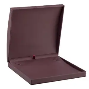 Dome Leatherette Necklace Box with Bow | Custom Jewelry Packaging