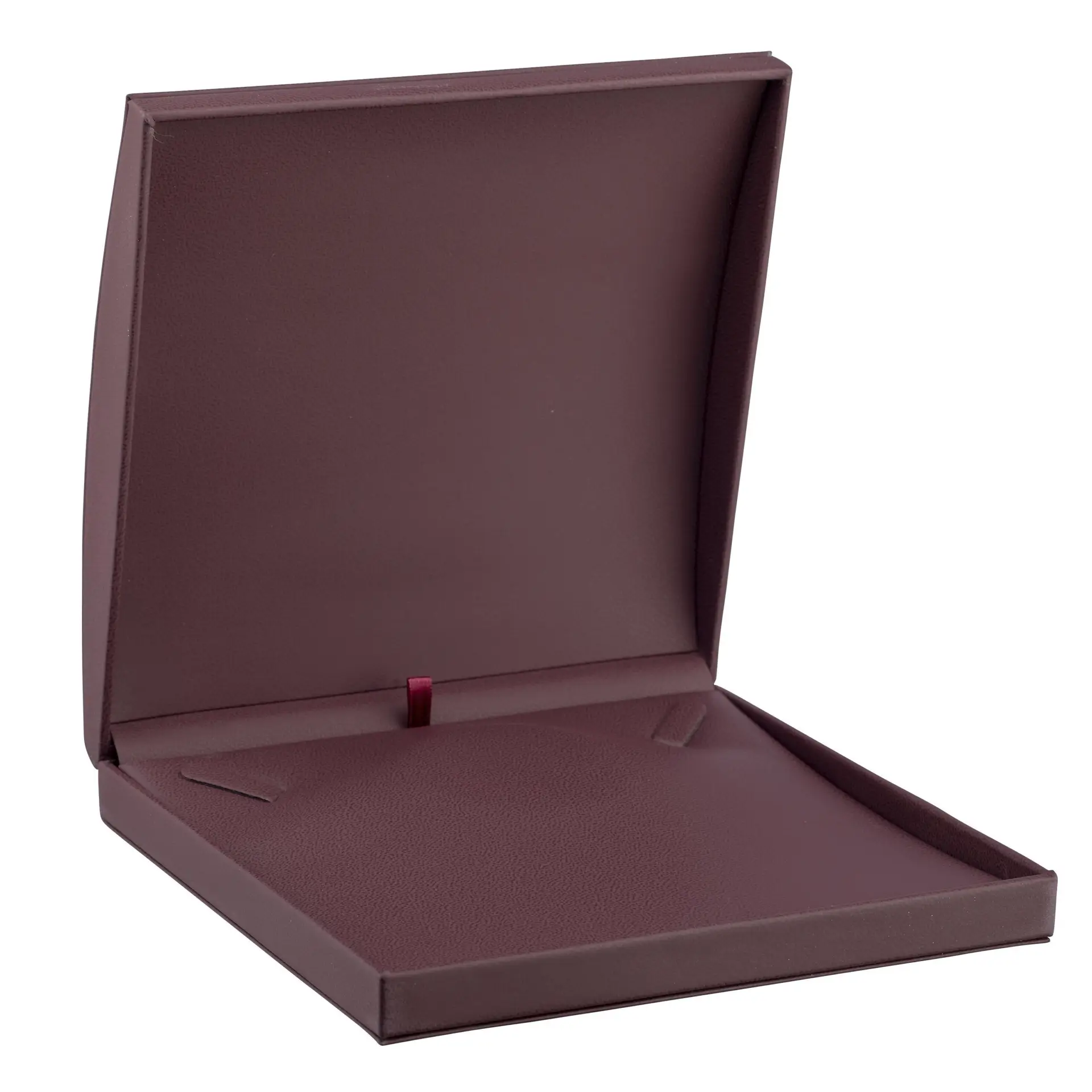 Premium dome leatherette necklace box with matching bow box and custom velvet insert